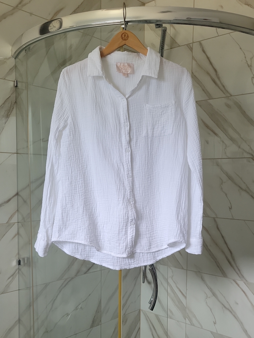 Francesca's Collections White Button-Down Shirt